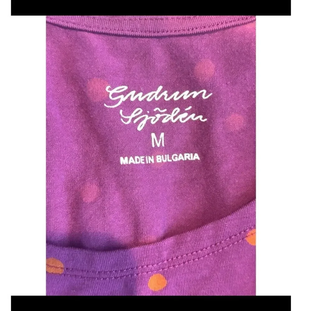 Gudrun Sjoden Tank Dress Pytte Sleeveless Lyocell Stretch Purple Polka Dot Sz M - Picture 5 of 12